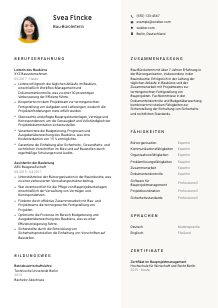 Lebenslauf-Vorlage für Bau-Büroleiter*in #2