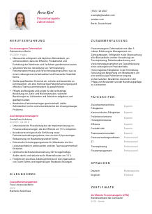 Lebenslauf-Vorlage für Praxismanager*in Zahnmedizin #2