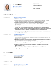 Lebenslauf-Vorlage für Praxismanager*in Zahnmedizin #1