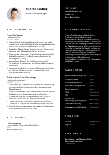 Lebenslauf-Vorlage für Front-Office-Manager*in #3