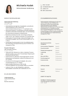 Lebenslauf-Vorlage für Stellvertretende*r Hotelleitung #2