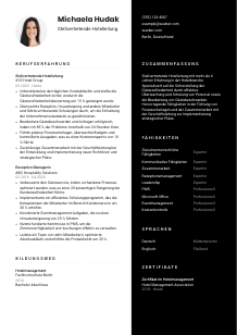 Lebenslauf-Vorlage für Stellvertretende*r Hotelleitung #3