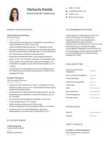 Lebenslauf-Vorlage für Stellvertretende*r Hotelleitung #1