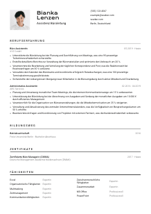 Lebenslauf-Vorlage für Assistenz Büroleitung #2