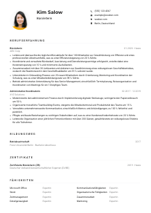 Lebenslauf-Muster für Büroleiter*in