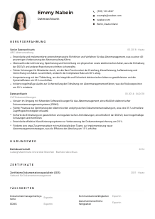 Lebenslauf-Muster für Datenarchivar*in