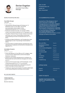 Lebenslauf-Vorlage für Assistent*in Front Office Manager*in #2