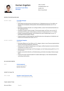 Lebenslauf-Vorlage für Assistent*in Front Office Manager*in #1