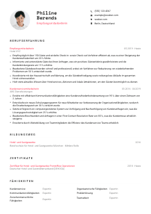 Lebenslauf-Vorlage für Empfangsmitarbeiter*in #1