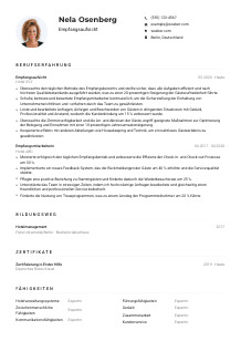 Lebenslauf-Muster für Empfangsaufsicht