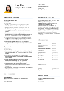 Lebenslauf-Vorlage für Rezeptionist*in im Front Office #1