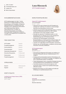 Lebenslauf-Vorlage für API-Produktmanager*in #3