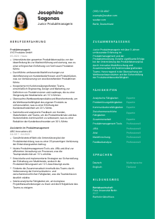 Lebenslauf-Vorlage für Junior Produktmanager*in #2