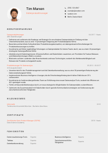 Lebenslauf-Vorlage für Datenproduktmanager*in #3