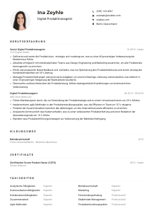 Lebenslauf-Muster für Digital-Produktmanager*in