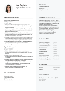 Lebenslauf-Vorlage für Digital-Produktmanager*in #2