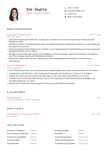 Lebenslauf-Vorlage für Digital-Produktmanager*in #1