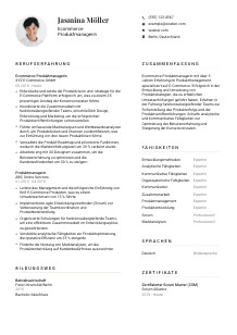 Lebenslauf-Vorlage für Ecommerce-Produktmanager*in #1