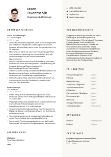 Lebenslauf-Vorlage für Gruppenproduktmanager*in #2