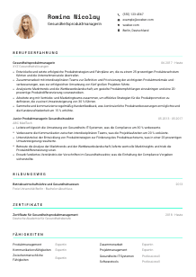 Lebenslauf-Vorlage für Gesundheitsproduktmanager*in #3