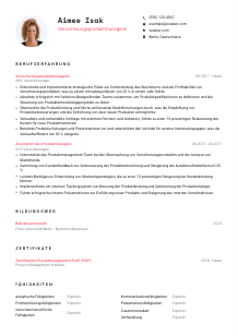 Lebenslauf-Vorlage für Versicherungsproduktmanager*in #1