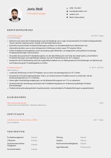 Lebenslauf-Vorlage für IT-Produktmanager*in #3