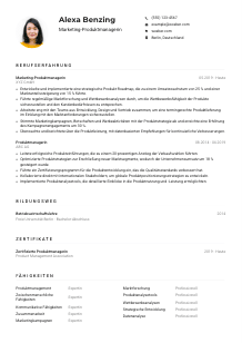 Lebenslauf-Muster für Marketing-Produktmanager*in