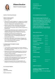 Lebenslauf-Vorlage für Mobile-Produktmanager*in #2