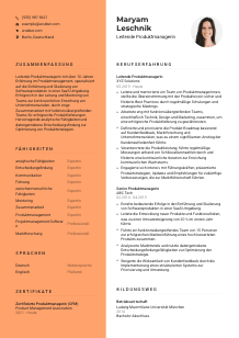 Lebenslauf-Vorlage für Leitende*r Produktmanager*in #3