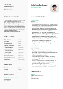 Lebenslauf-Vorlage für Produktmanager*in #2