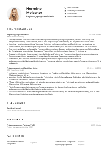 Lebenslauf-Muster für Regierungsprogrammleiter*in