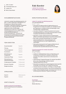 Lebenslauf-Vorlage für Leiter*in für mentale Gesundheitsprogramme #3
