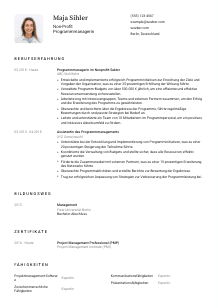 Lebenslauf-Vorlage für Non-Profit Programmmanager*in #1