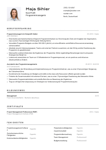Lebenslauf-Vorlage für Non-Profit Programmmanager*in #2
