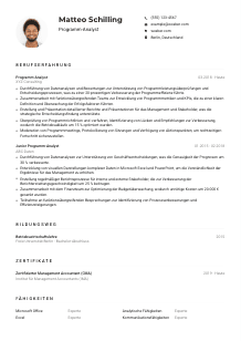 Lebenslauf-Muster für Programm-Analyst*in