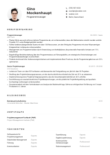 Lebenslauf-Muster für Programmmanager*in