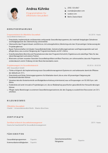 Lebenslauf-Vorlage für Programmleiter*in für öffentliche Gesundheit #3