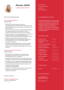 Lebenslauf-Vorlage für Jugendprogrammleiter*in #3