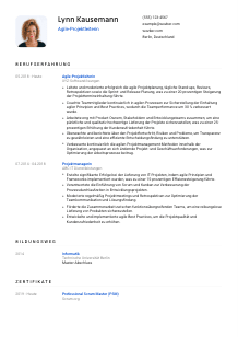 Lebenslauf-Vorlage für Agile-Projektleiter*in #1
