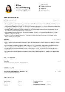Lebenslauf-Muster für Architektur-Projektleiter*in