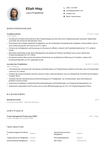 Lebenslauf-Muster für Junior-Projektleiter*in