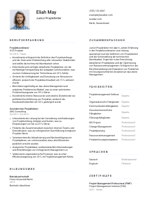 Lebenslauf-Vorlage für Junior-Projektleiter*in #1