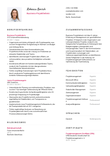 Lebenslauf-Vorlage für Business-Projektleiter*in #2