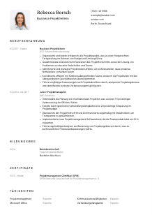 Lebenslauf-Vorlage für Business-Projektleiter*in #1