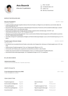 Lebenslauf-Muster für Klinischer Projektleiter*in