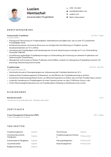 Lebenslauf-Muster für Kommerzieller Projektleiter*in