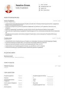 Lebenslauf-Muster für Kreativ-Projektleiter*in