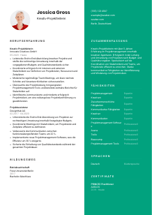 Lebenslauf-Vorlage für Kreativ-Projektleiter*in #2