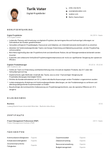 Lebenslauf-Muster für Digital-Projektleiter*in
