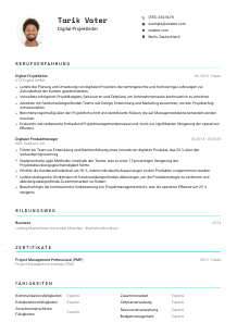 Lebenslauf-Vorlage für Digital-Projektleiter*in #3